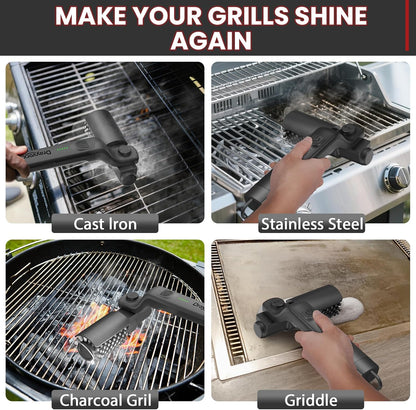 GrillHawk™ Electric Brush - Cordless Electric BBQ Grill Cleaner – Double Head, USB Rechargeable, Powerful Motor!